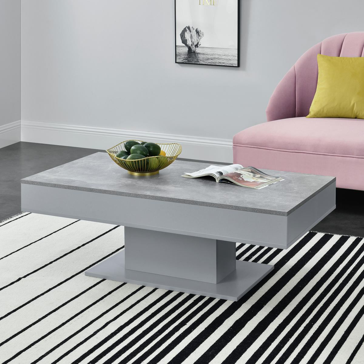KONFERENČNÍ STOLEK Lünen 110/60/40 cm - šedá, kompozitní dřevo (60/110/40cm) - [en.casa]