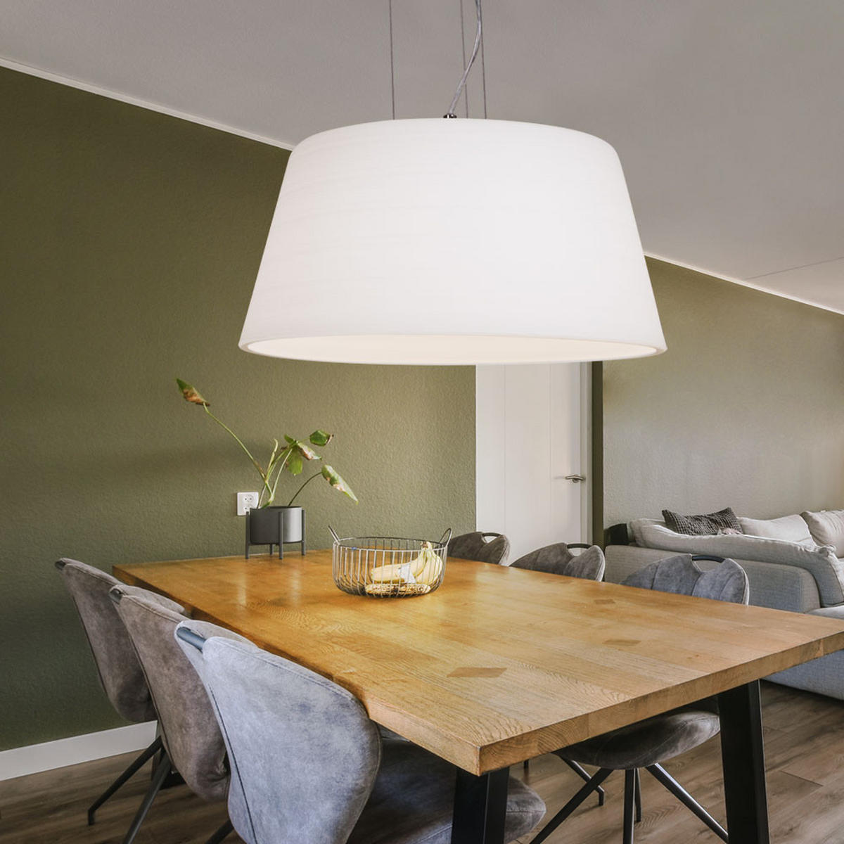 LED HÄNGELEUCHTE BIBRO Silber Glas - Silberfarben, Glas (39.5/39.5/110cm)