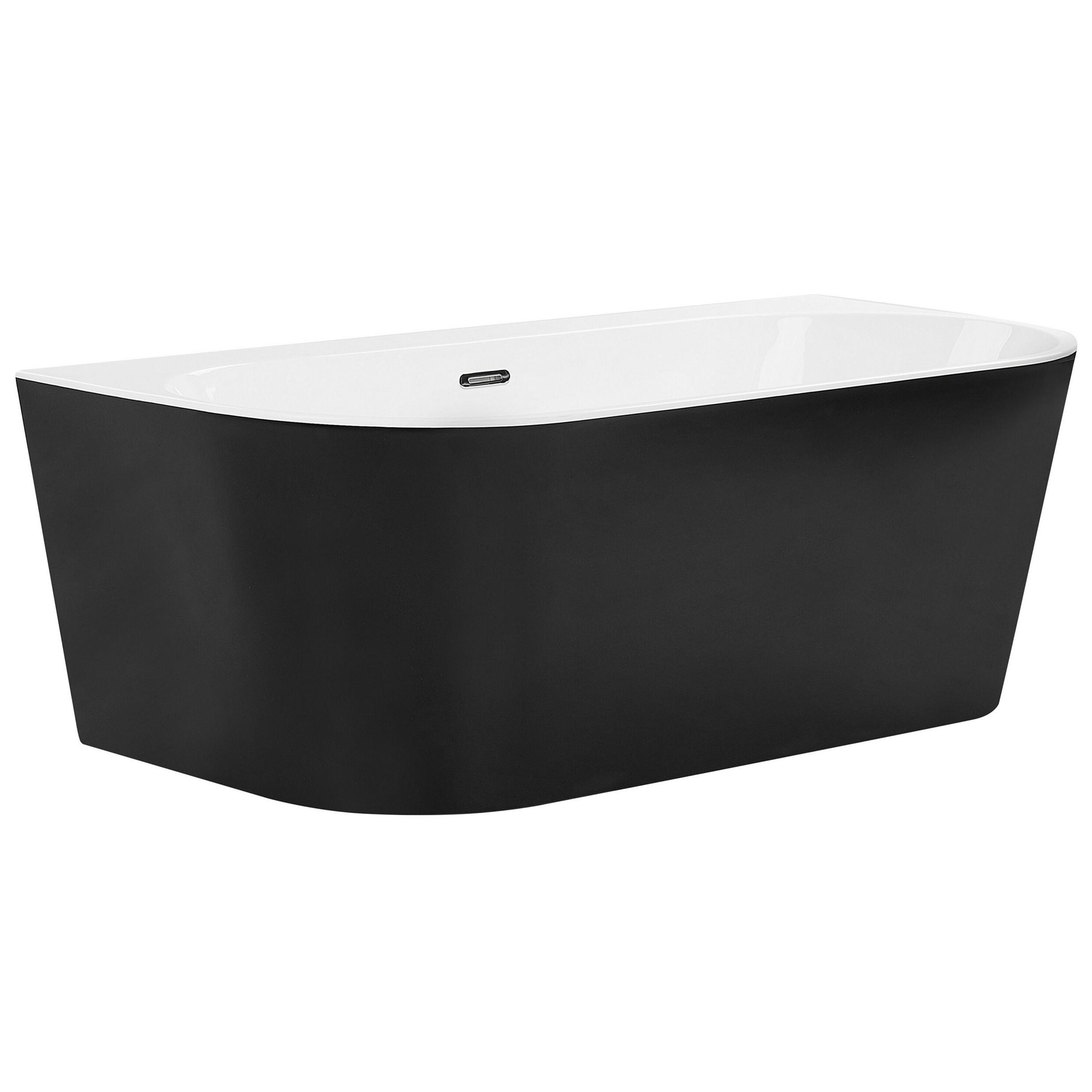 Beliani Badewanne Schwarz 80x58x170 cm
