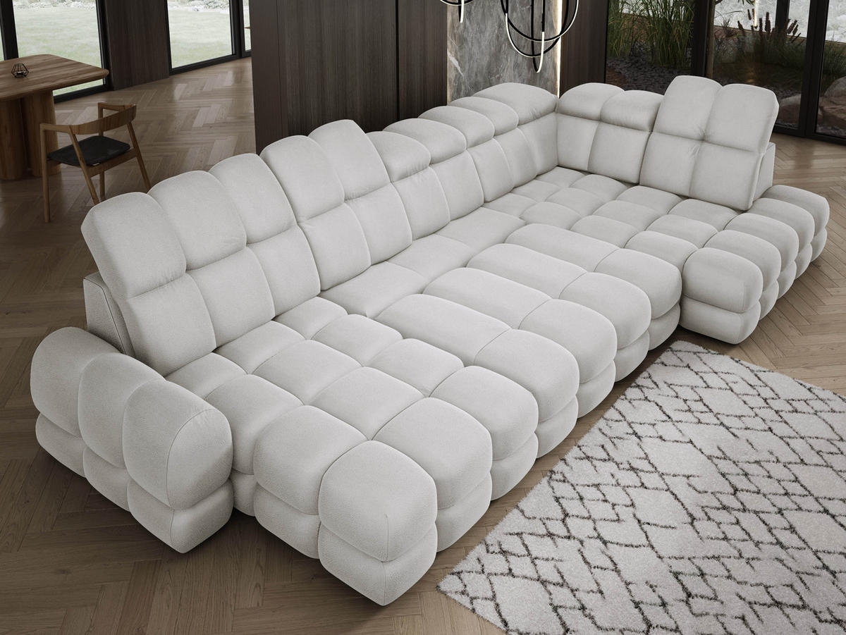 ECKSOFA TOLLO Solar-stoff U-form 400x217x105 cm esche - Silberfarben, Holz/Textil (217/400cm) - DomoHome