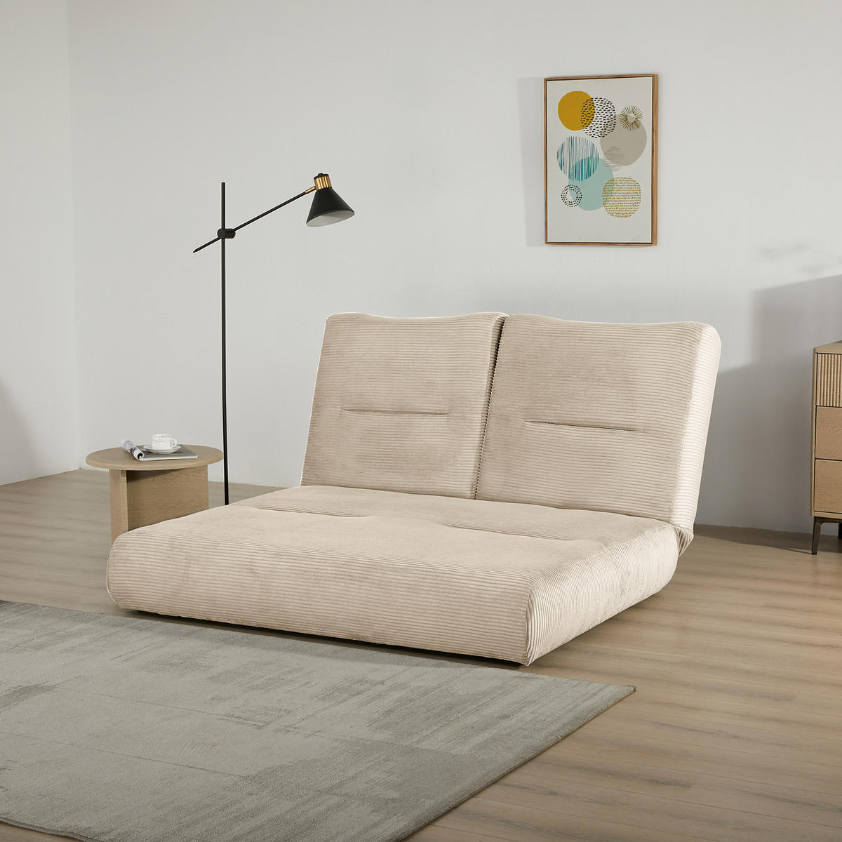 SCHLAFSOFA - Cordstoff - Beige, Textil (159/88/160cm) - home24