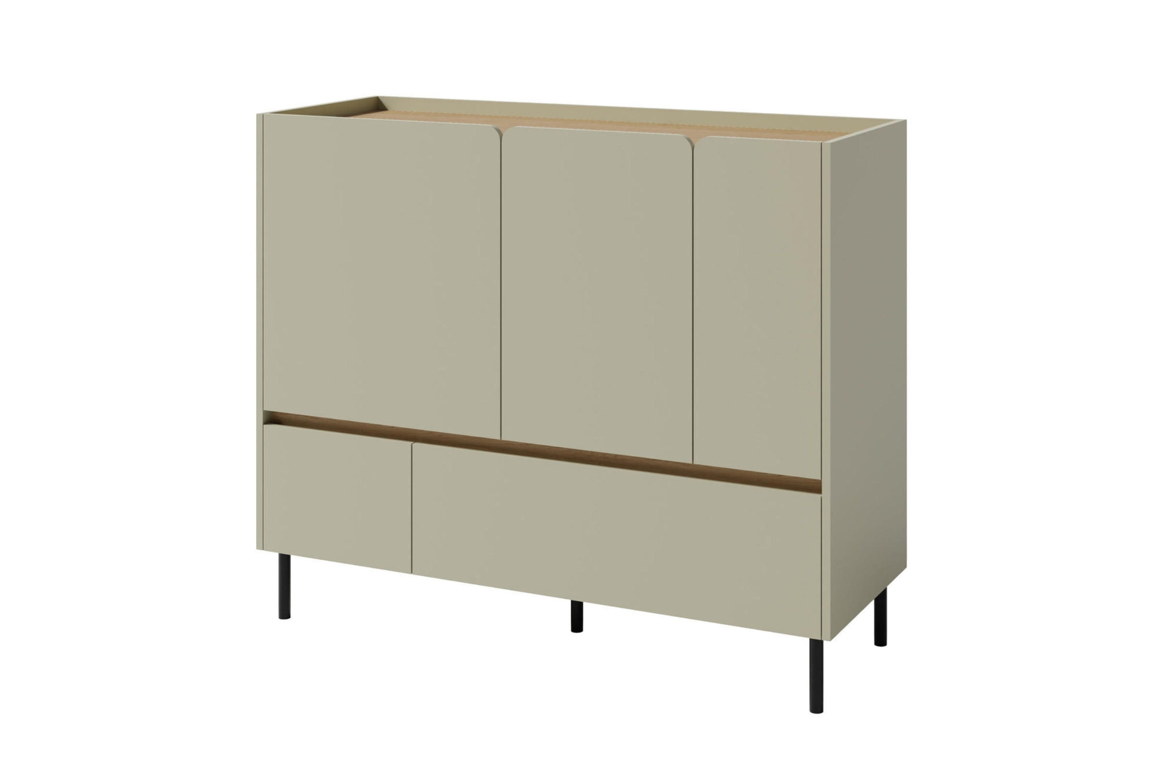 KINDERKOMMODE LIBU 08 120/40/105 in Eukalyptus / Baltic Düne Eiche - Alteiche/Eukalyptusholzfarben, Holzwerkstoff (120/105/40cm) - Deine Möbel 24