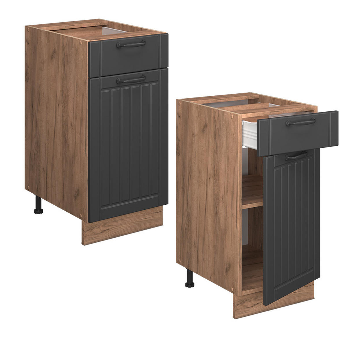 Honigeiche/Dunkelgrau, Holzwerkstoff (40/82/60cm) - Vicco