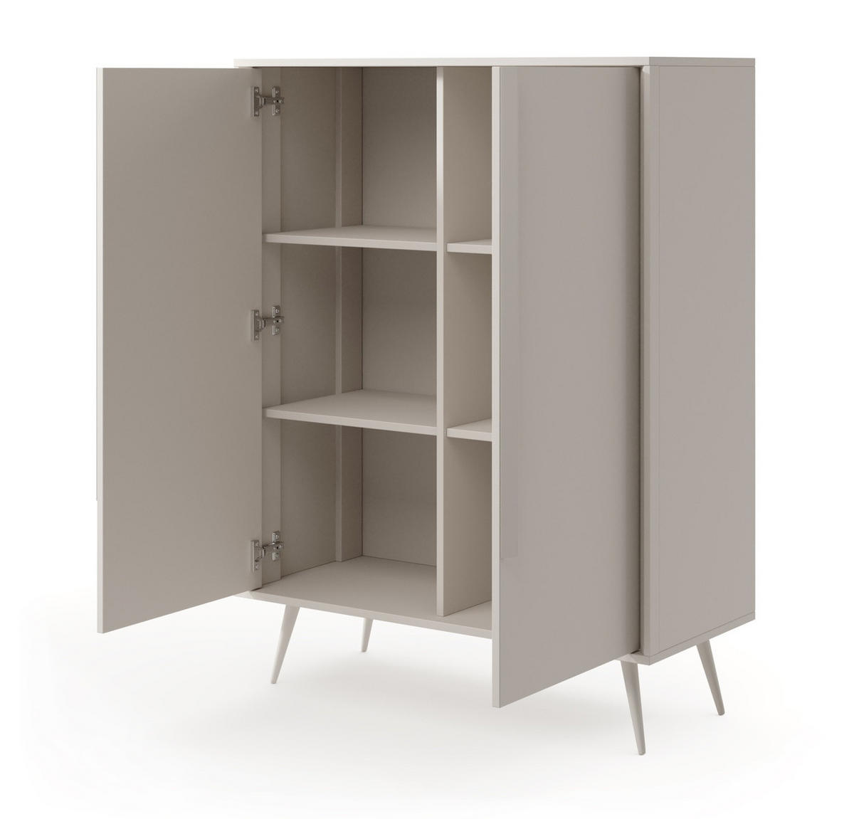 HOHE Kommode 97 cm Fabora, Kaschmir, 2 Türen - Kaschmir, Holz/Metall (97/125/40cm) - Emporius