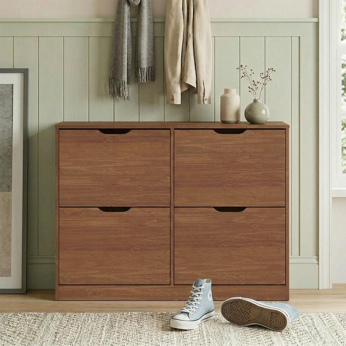 SCHUHKIPPER BASIL Kastanie - Kastanienfarben, Holz (115/79/25cm) - IDIMEX