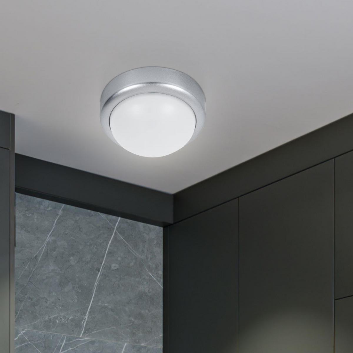 LED DECKENLEUCHTE COLETTE Weiß Silber - Weiß, Metall (12/12/6cm) - Globo Lighting