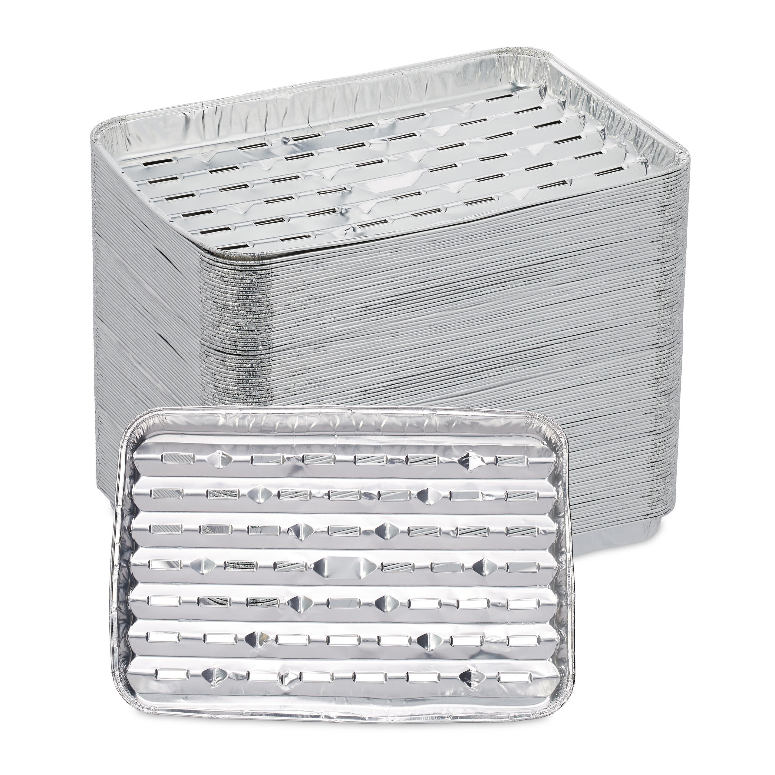100XGRILLSCHALE - Silberfarben, Metall (22/34/3cm) - Relaxdays