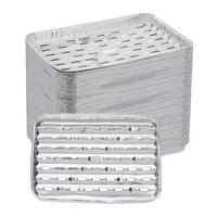 100XGRILLSCHALE - Silberfarben, Metall (22/34/3cm) - Relaxdays