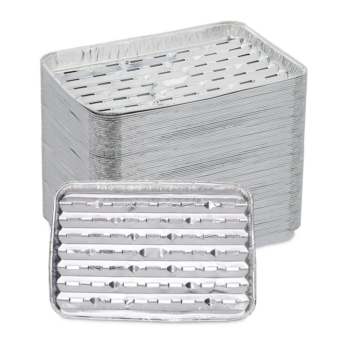 100XGRILLSCHALE - Silberfarben, Metall (22/34/3cm) - Relaxdays
