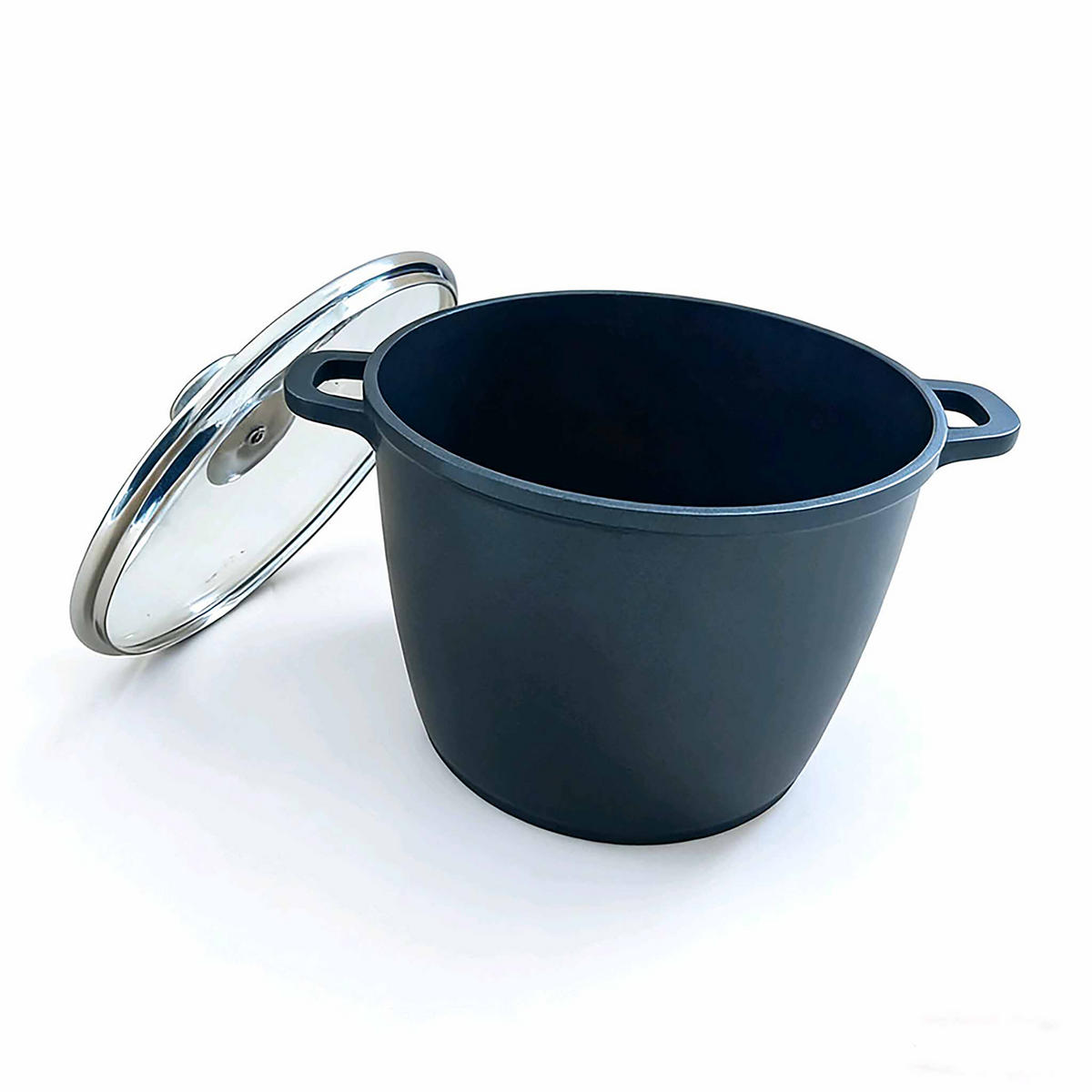 SUPPENTOPF Schwarz Silber 6 l - Schwarz, Glas/Metall (24/24/18cm) - Relaxdays