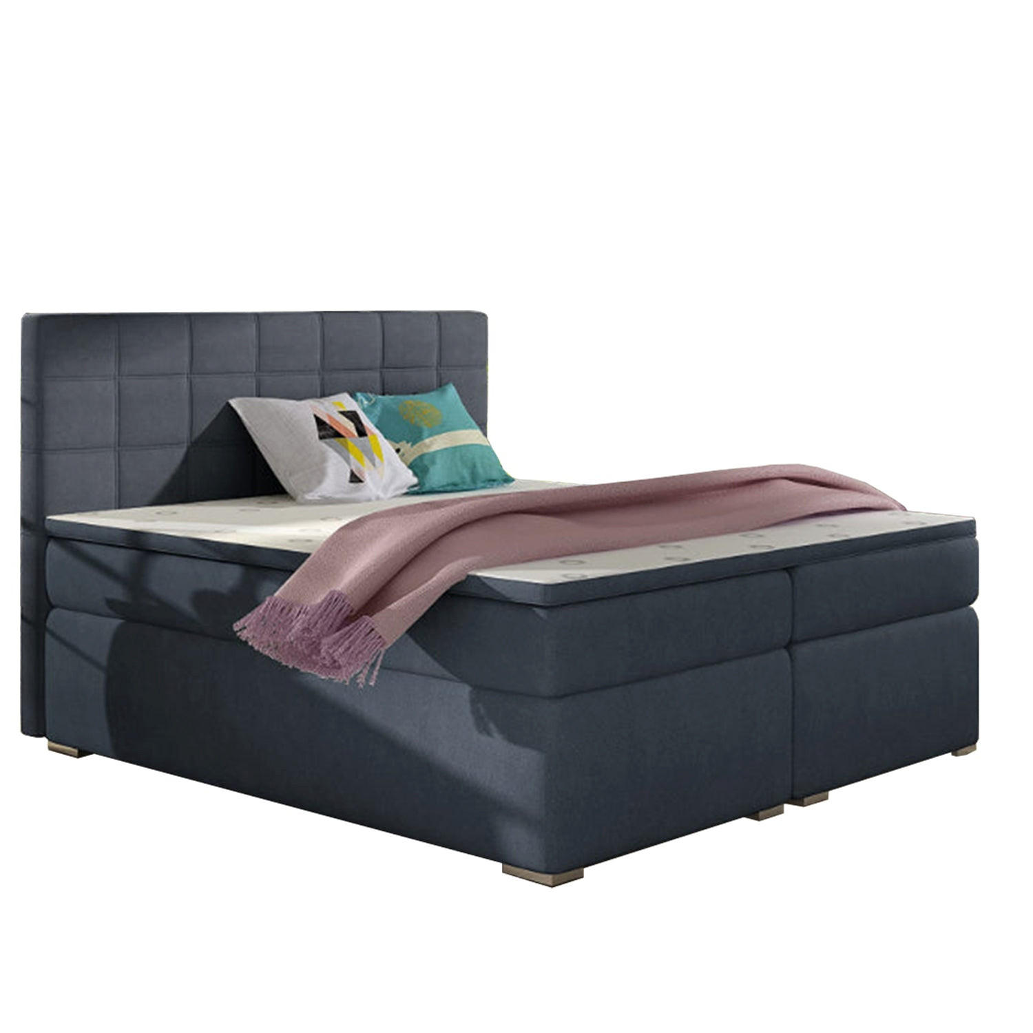 BOXBETT Alice Bonellfederkern - Blaugrau, Holz/Holzwerkstoff (160/200cm) - Best For Home