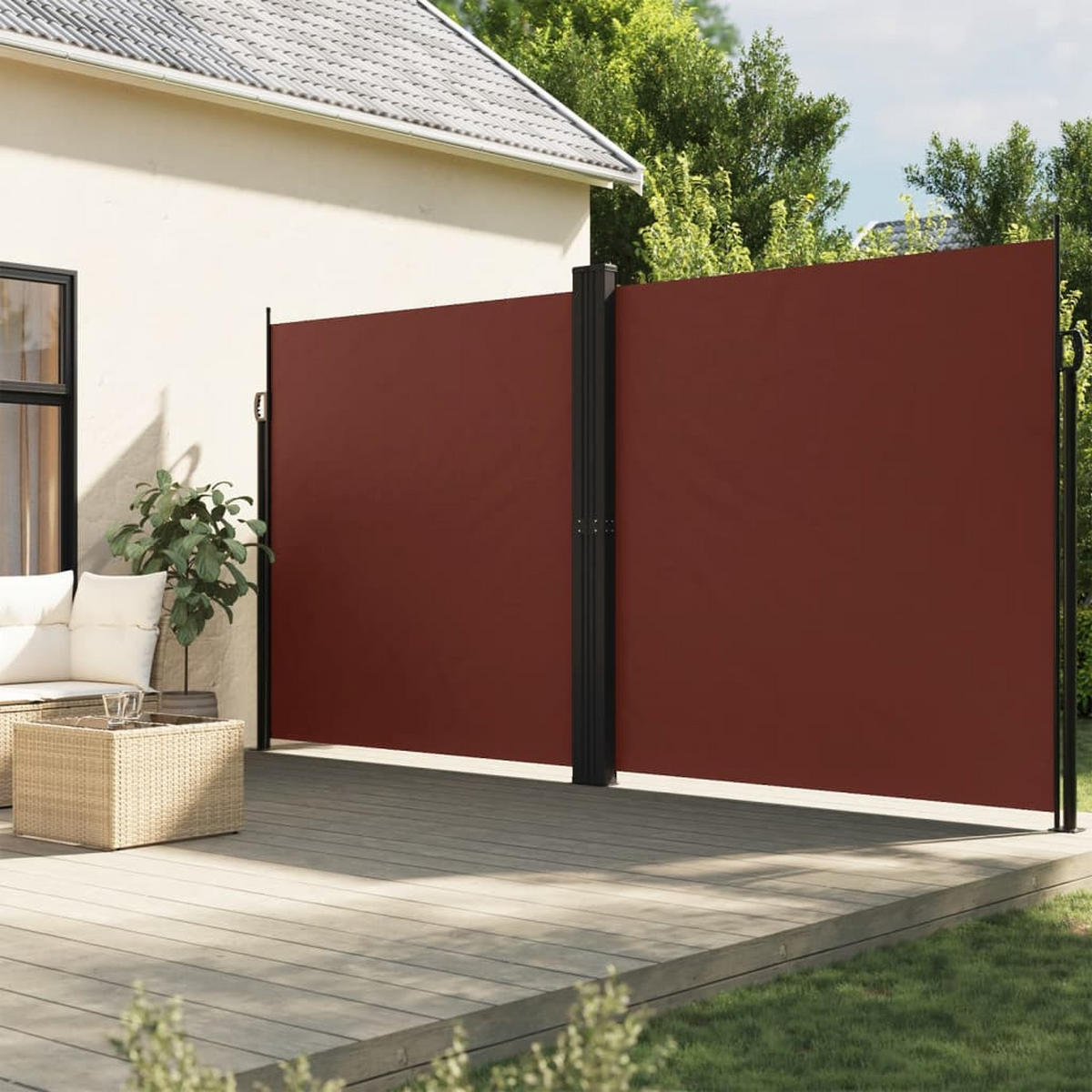 SEITENMARKISE Ausziehbar Braun 220x1000 cm - Braun, Textil (1000/220/1000cm) - furnicato