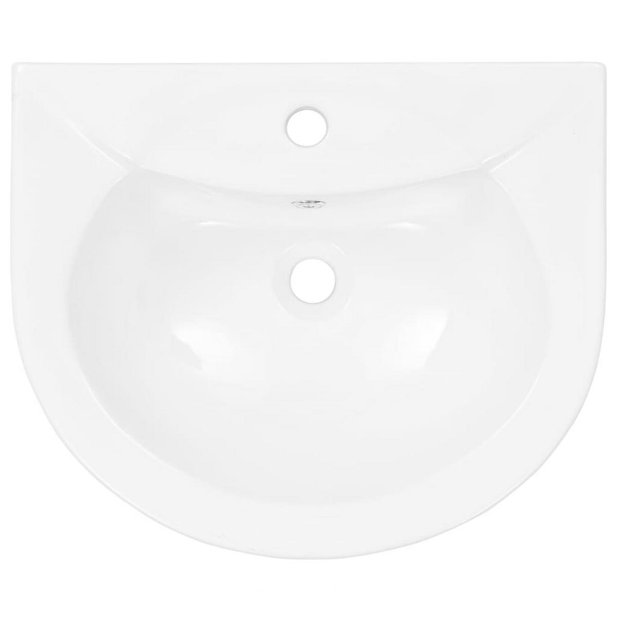 WASCHBECKEN Freistehendes Mit Säule Keramik Weiss 520/440/190 Mm - Weiß, Keramik (44/19/52cm) - vidaXL