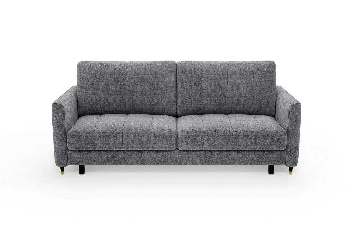 SCHLAFSOFA Gebet – Graphit, mit Schlaffunktion und Bettkasten - Graphitfarben, Textil (225/100/110cm)