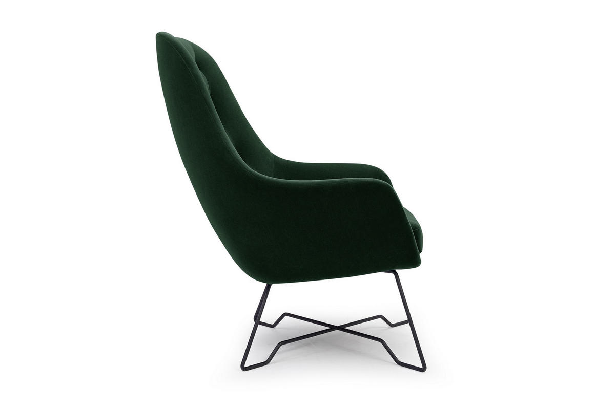 SESSEL SEDUTA, Modern Polstersessel Loungesessel, Velours-Stoff Grün - Grün, Holz/Metall (72.5/101.5/83cm) - MASSENO