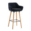 BARHOCKER Grande, Gestell Holz, Stoff Schwarz - Schwarz/Braun, Holz/Textil (55/99/46cm) - TPFLiving