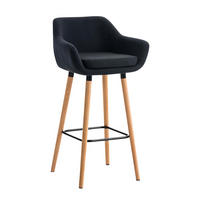 BARHOCKER Grande, Gestell Holz, Stoff Schwarz - Schwarz/Braun, Holz/Textil (55/99/46cm) - TPFLiving