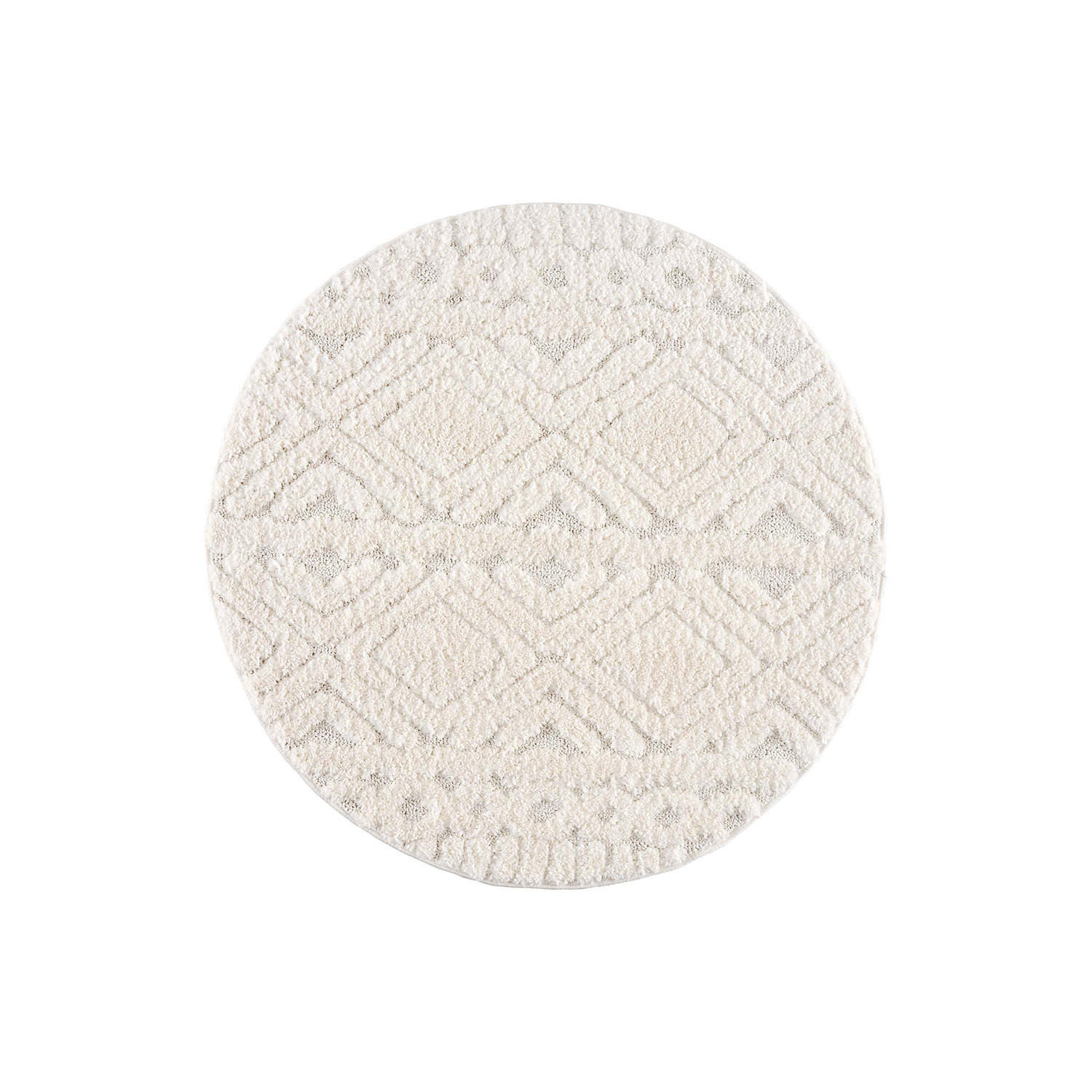 HOCHFLOR-TEPPICH Focus 3382 Creme 120x120 cm Rund - Creme, Textil (120/120cm) - carpet city