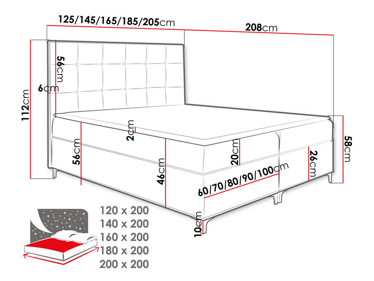 BOXBETT Snake - Rot, Holz (120/200cm) - MIRJAN24