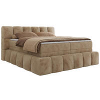 BOXSPRINGBETT NIRA KING 160/200 Beige Plüsch - H3 - Beige, Holz/Textil (160/200cm) - MKS