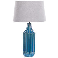 TISCHLAMPE Abava 35/35/56 cm - Blau, Keramik (35/35/56cm) - Beliani