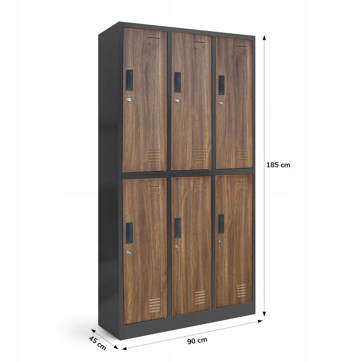 SCHLIESSFACHSCHRANK IGOR - Anthrazit/Braun, Metall (90/185/45cm) - Jan Nowak