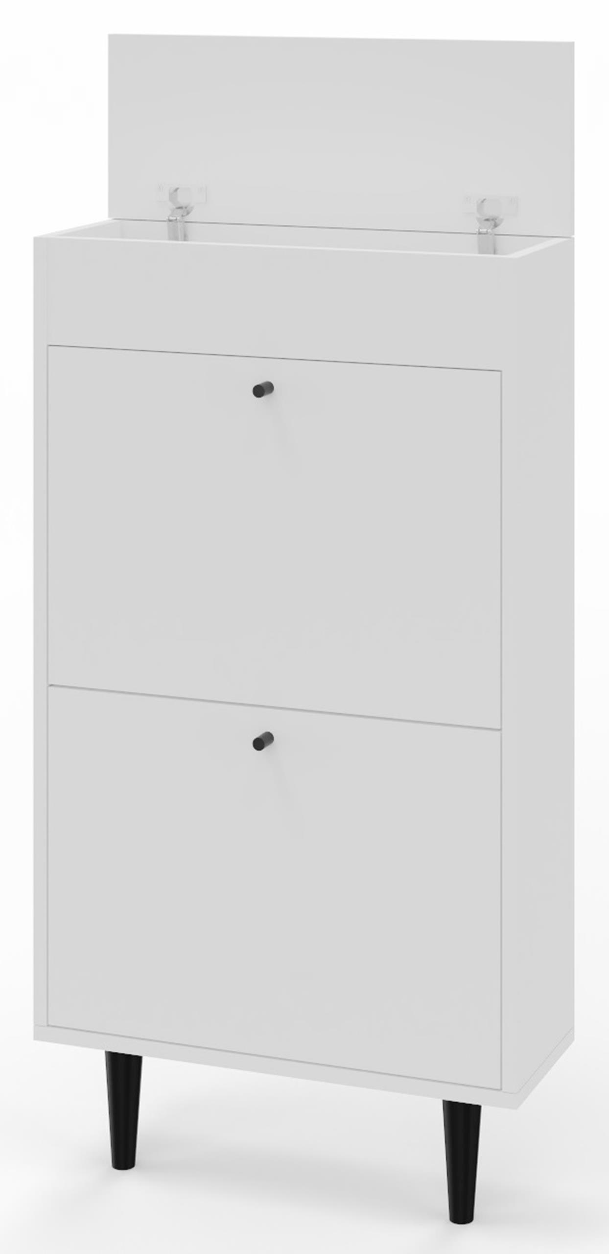 SCHUHSCHRANK Dotti 521 Weiß 55/21/104 cm Wandmontage - Weiß, Holzwerkstoff (55/104/21cm) - Matkam Möbel