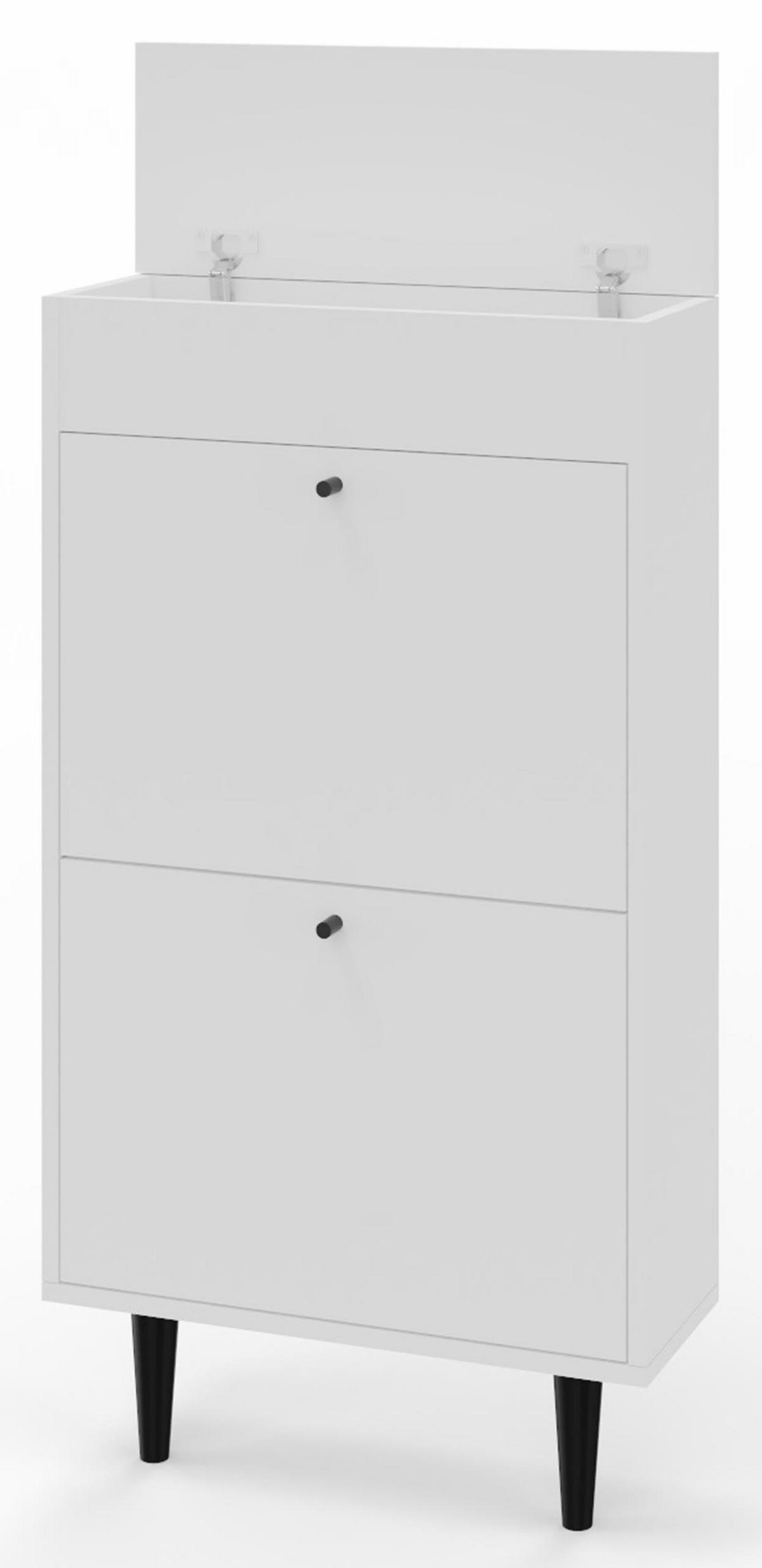 SCHUHSCHRANK Dotti 521 Weiß 55/21/104 cm Wandmontage - Weiß, Holzwerkstoff (55/104/21cm) - Matkam Möbel