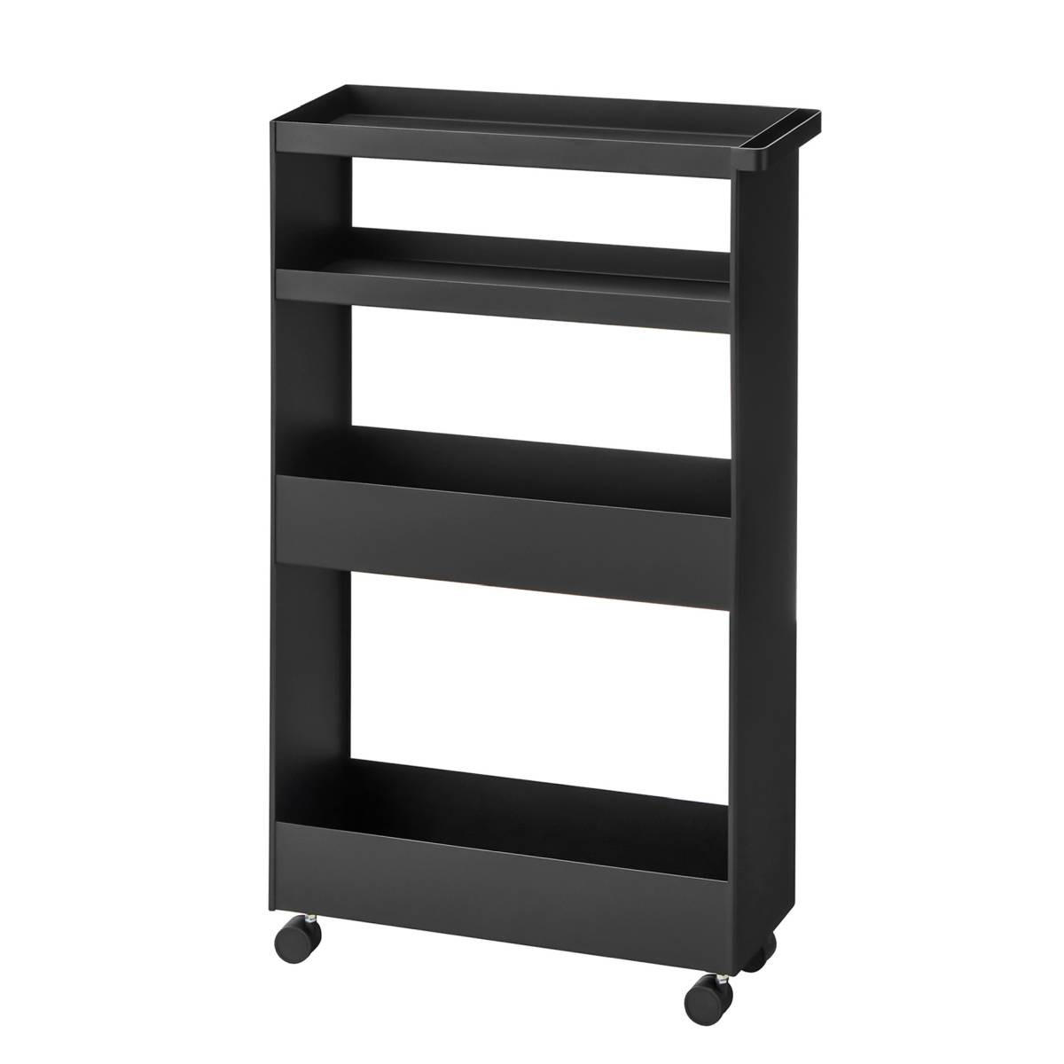 KÜCHENWAGEN Tower schwarz 48/80/12 cm - Schwarz, Metall (48/80.5/12cm) - Yamazaki