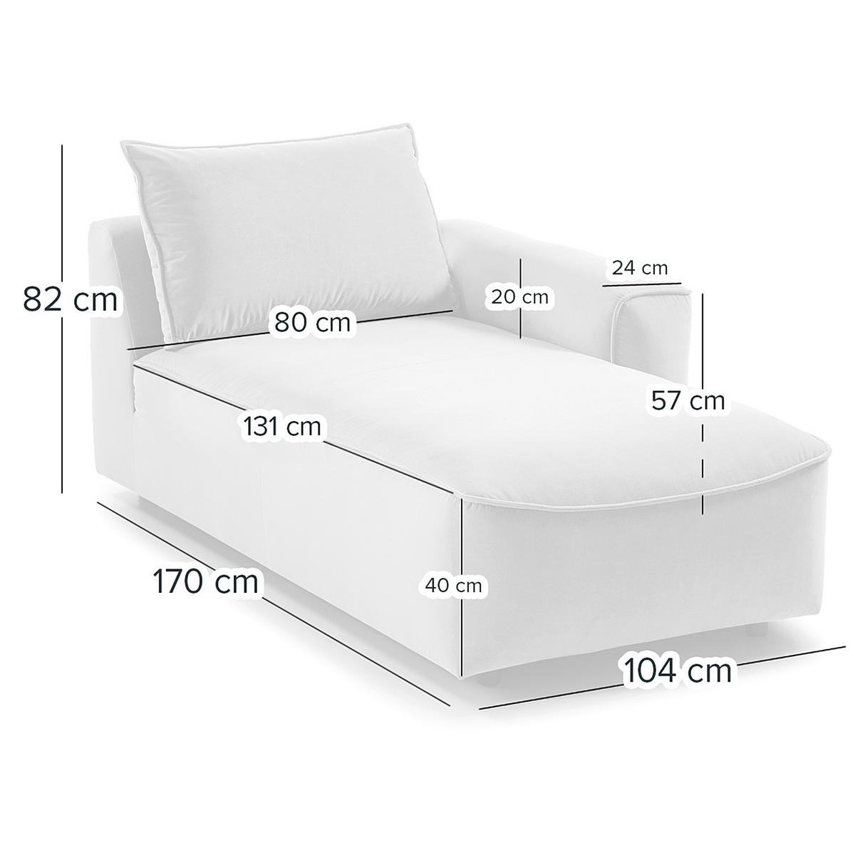 MODULLONGCHAIR - Hellgrau, Holz/Textil (170/82/105cm) - home24