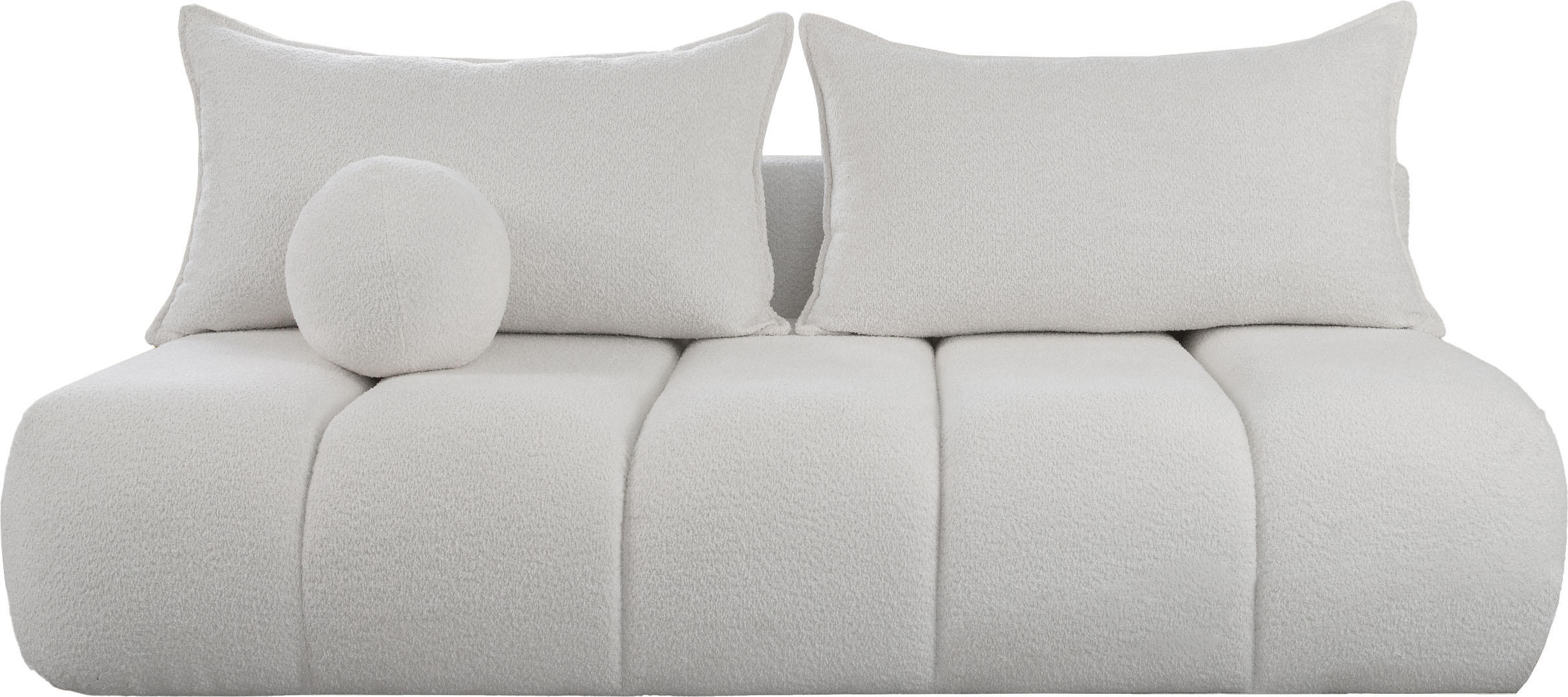 SCHLAFSOFA Milla mit Bettkasten, Creme Weiß 205/97/85 cm - Weiß, Textil/Metall (205/97/85cm) - WFL GROUP