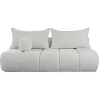 SCHLAFSOFA Milla mit Bettkasten, Creme Weiß 205/97/85 cm - Weiß, Textil/Metall (205/97/85cm) - WFL GROUP