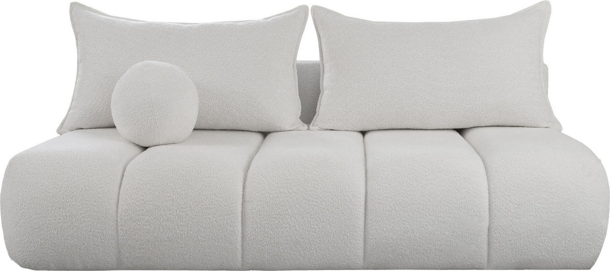 SCHLAFSOFA Milla mit Bettkasten, Creme Weiß 205/97/85 cm - Weiß, Textil/Metall (205/97/85cm) - WFL GROUP
