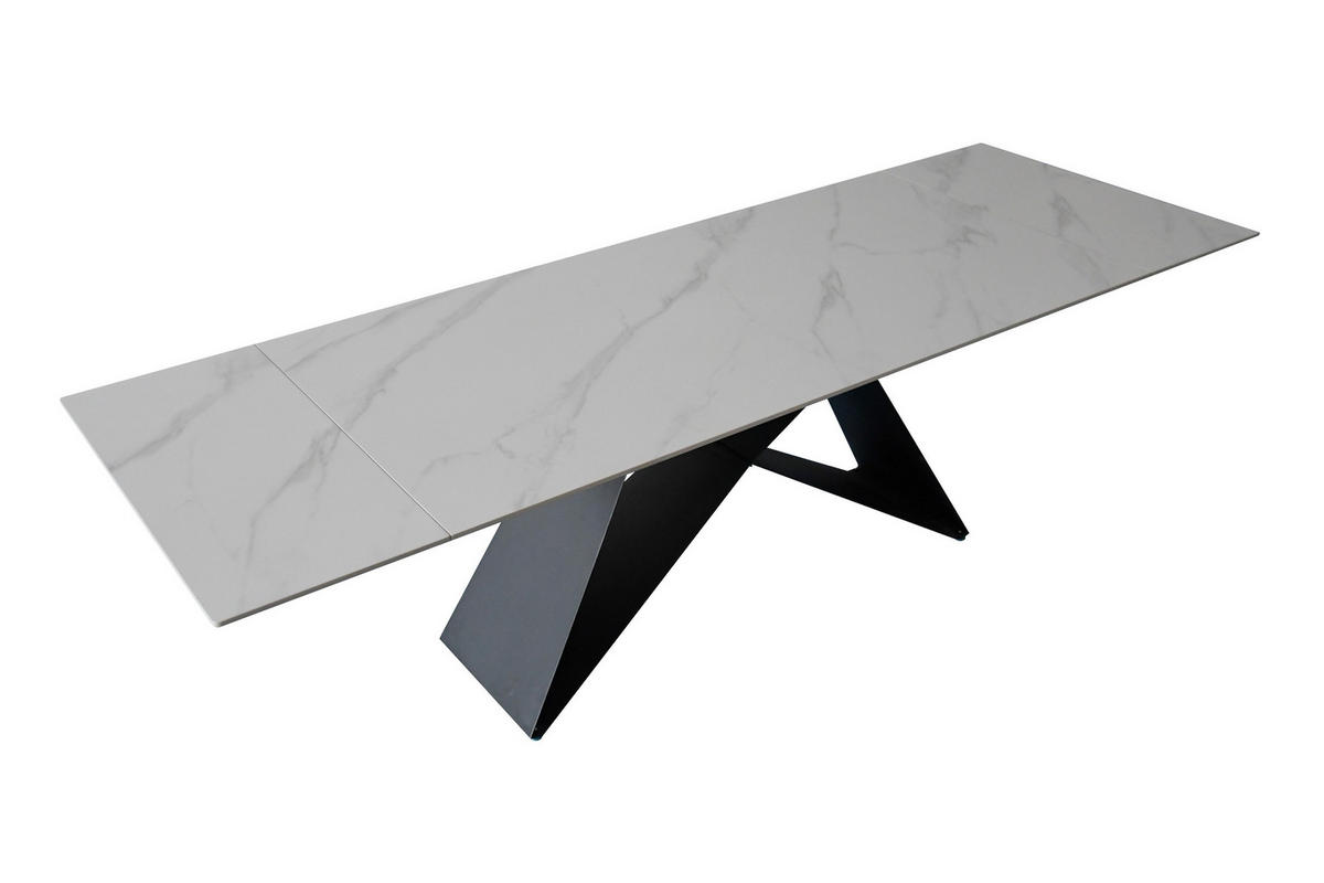ESSTISCH MILLIE - Schwarz/Weiß, Keramik (90/180/76cm) - SAM