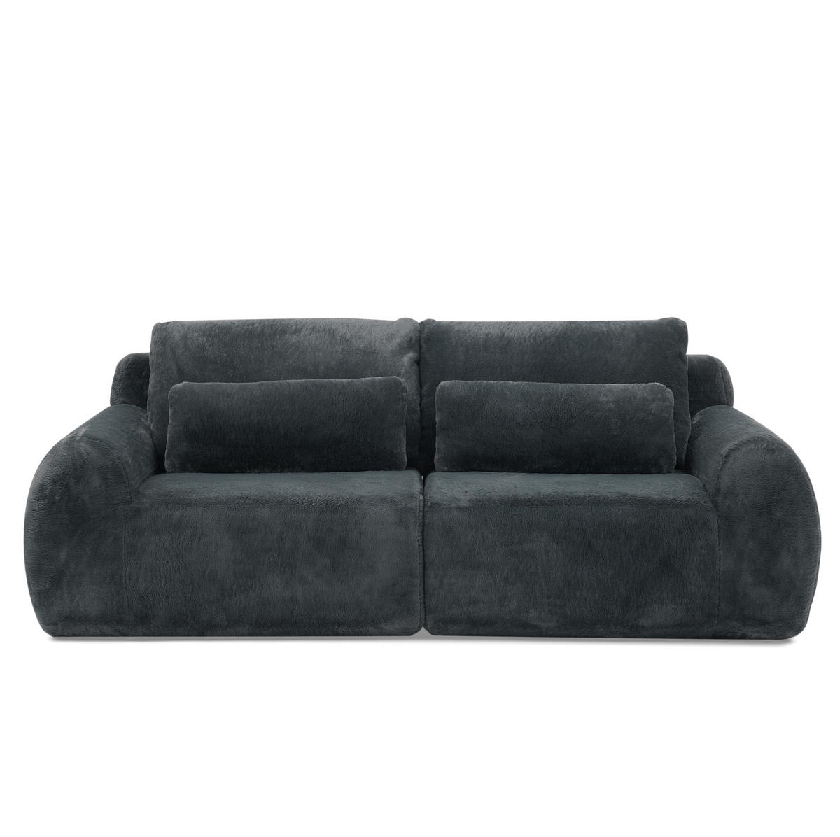 2-SITZER Sofa mit USB-Ladefunktion und Seitentasche Grau - Grau, Kunststoff (208/81/101cm) - Meubliv