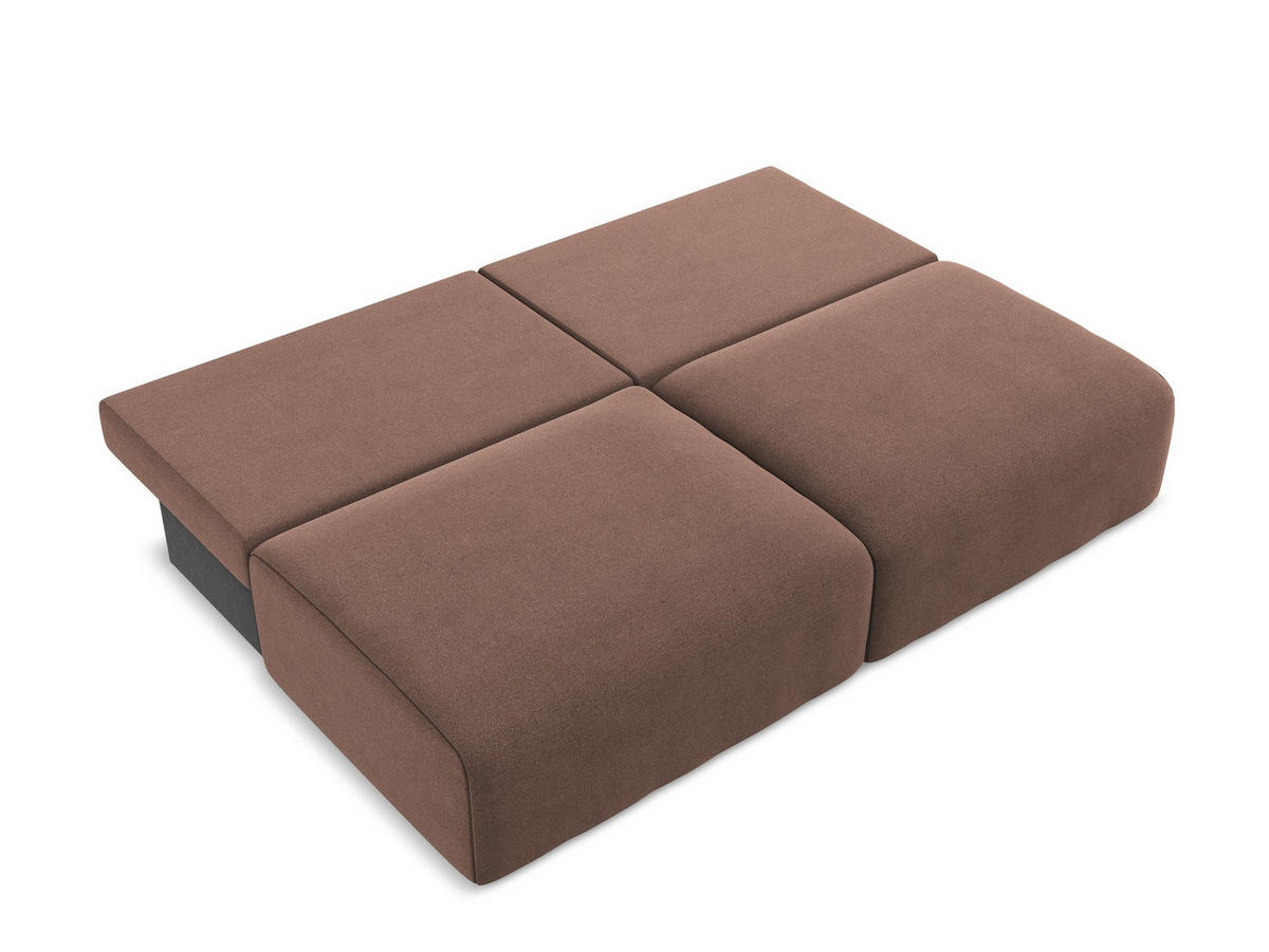 3-SITZER SOFA mit Schlaffunktion Strukturstoff Stoff Pink - Pink/Hellrosa, Kunststoff/Textil (216/79/102cm) - Makamii