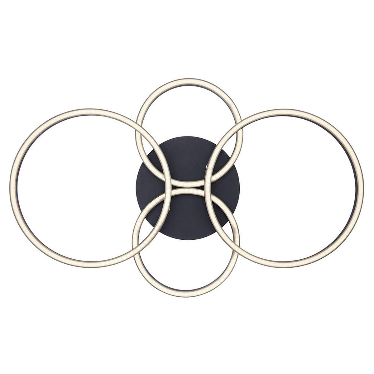 LED DECKENLEUCHTE Ring Design Schwarz Matt - Schwarz, Metall (65.5/40.6/7.5cm) - Globo Lighting