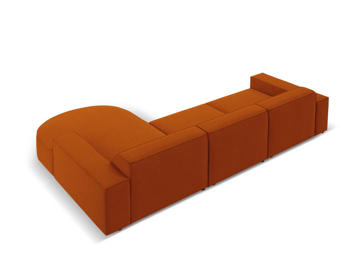 ECKSOFA rechts Jodie aus strukturiertem Stoff terrakotta 4 Sitzplätze - Terracotta, Textil (166/284cm) - Micadoni