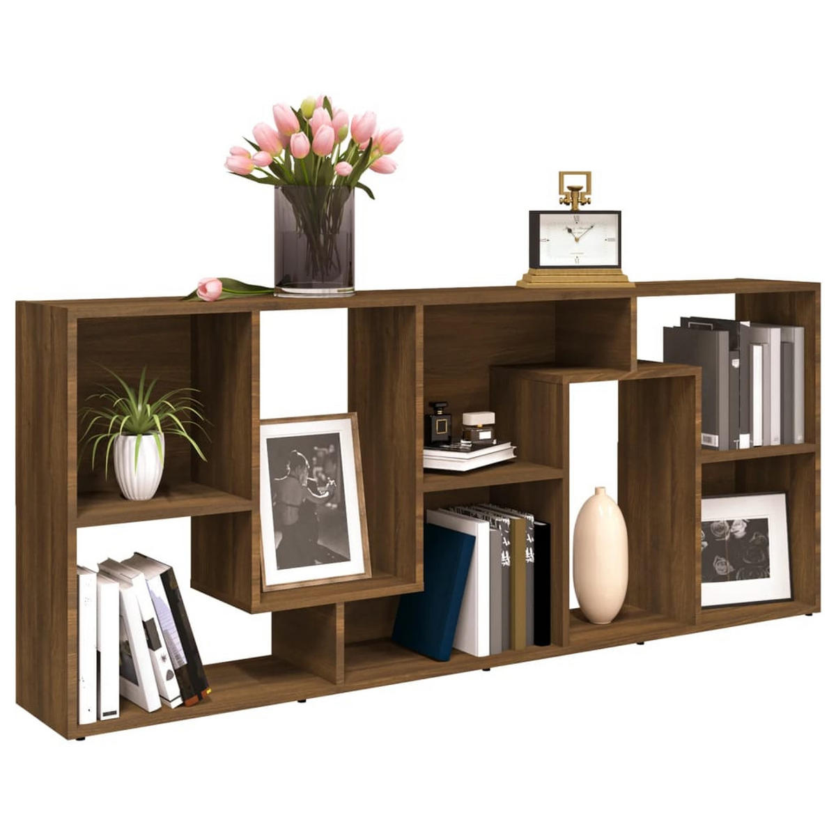 BÜCHERREGAL Modern 67/24/161 cm aus Holzwerkstoff Braun Eichen-Optik Dekor - Dunkelbraun, Holz (67/161/24cm) - vidaXL