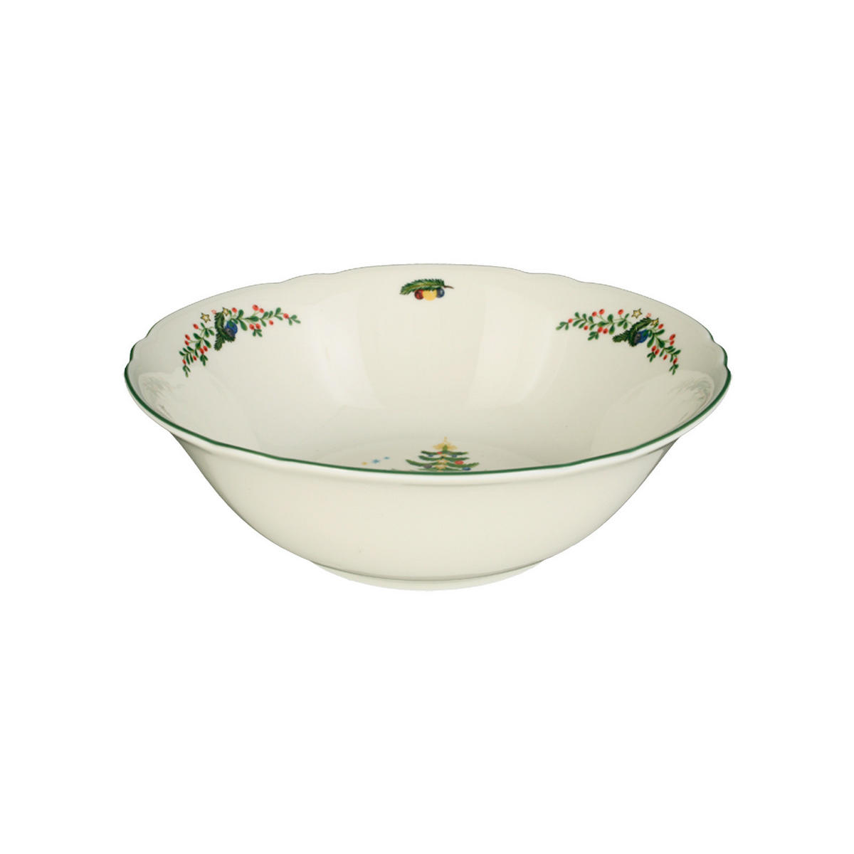 SCHÜSSEL Marieluise Weihnachten weiß-grün ø 20,3 cm - Weiß/Grün, Keramik (20.3cm) - Seltmann Weiden
