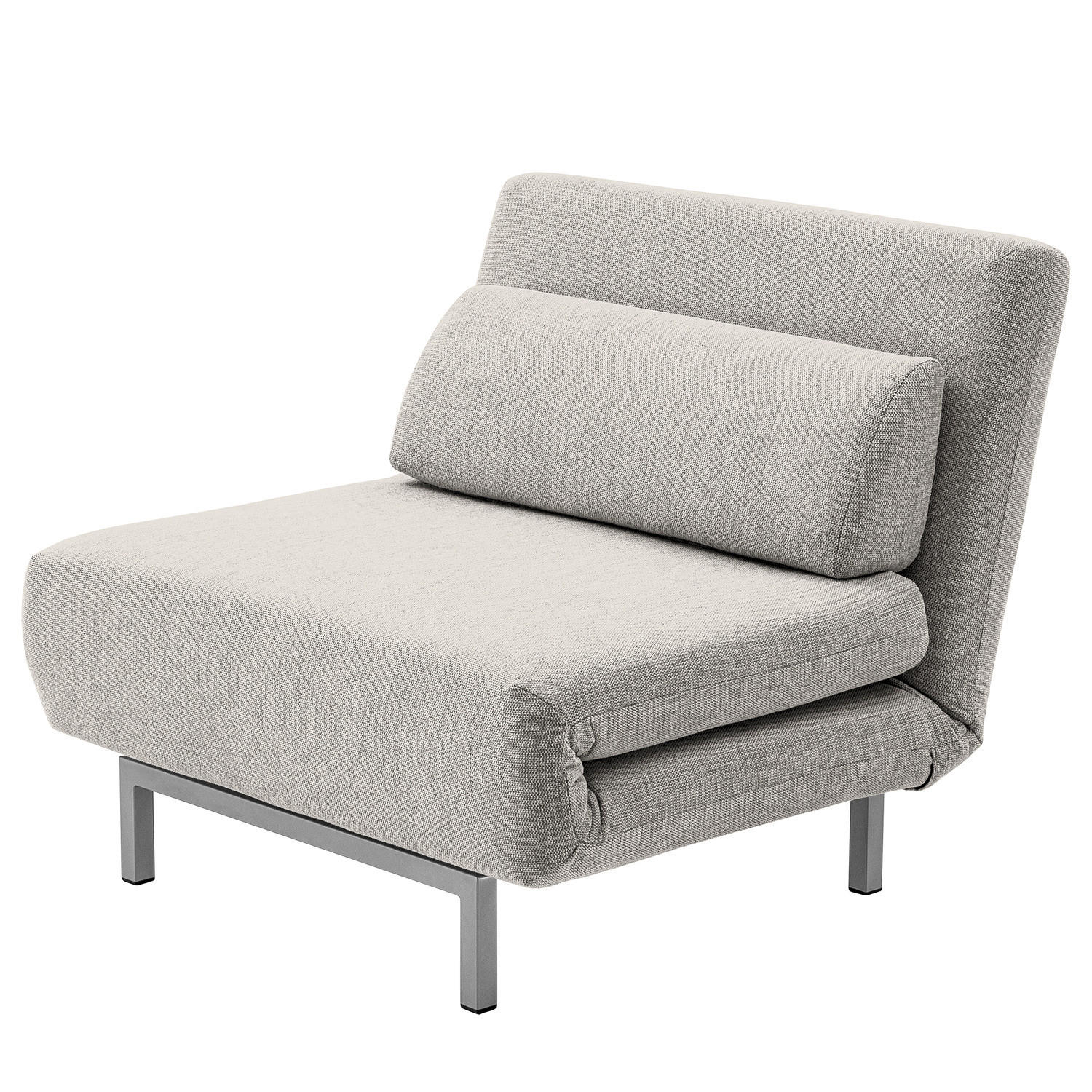 SCHLAFSESSEL - Silberfarben/Hellgrau, Textil/Metall (92/80/81cm) - home24