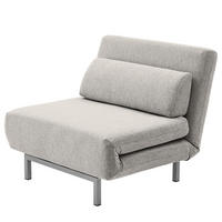 SCHLAFSESSEL - Silberfarben/Hellgrau, Textil/Metall (92/80/81cm) - home24