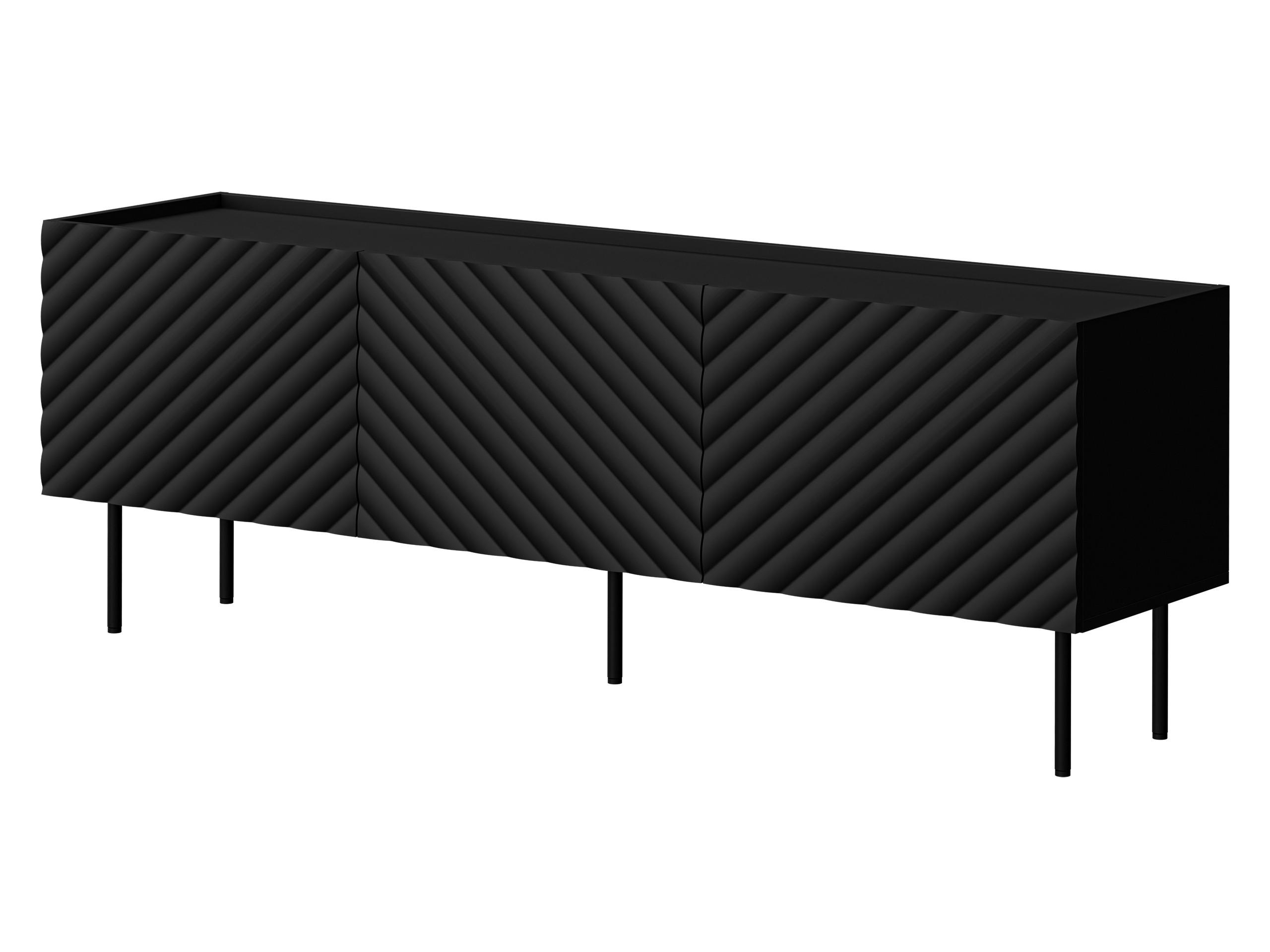 TV-LOWBOARD Lucca 165 3D - Schwarz, Holz/Holzwerkstoff (166/59/40cm) - MIRJAN24