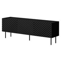 TV-LOWBOARD Lucca 165 3D - Schwarz, Holz/Holzwerkstoff (166/59/40cm) - MIRJAN24