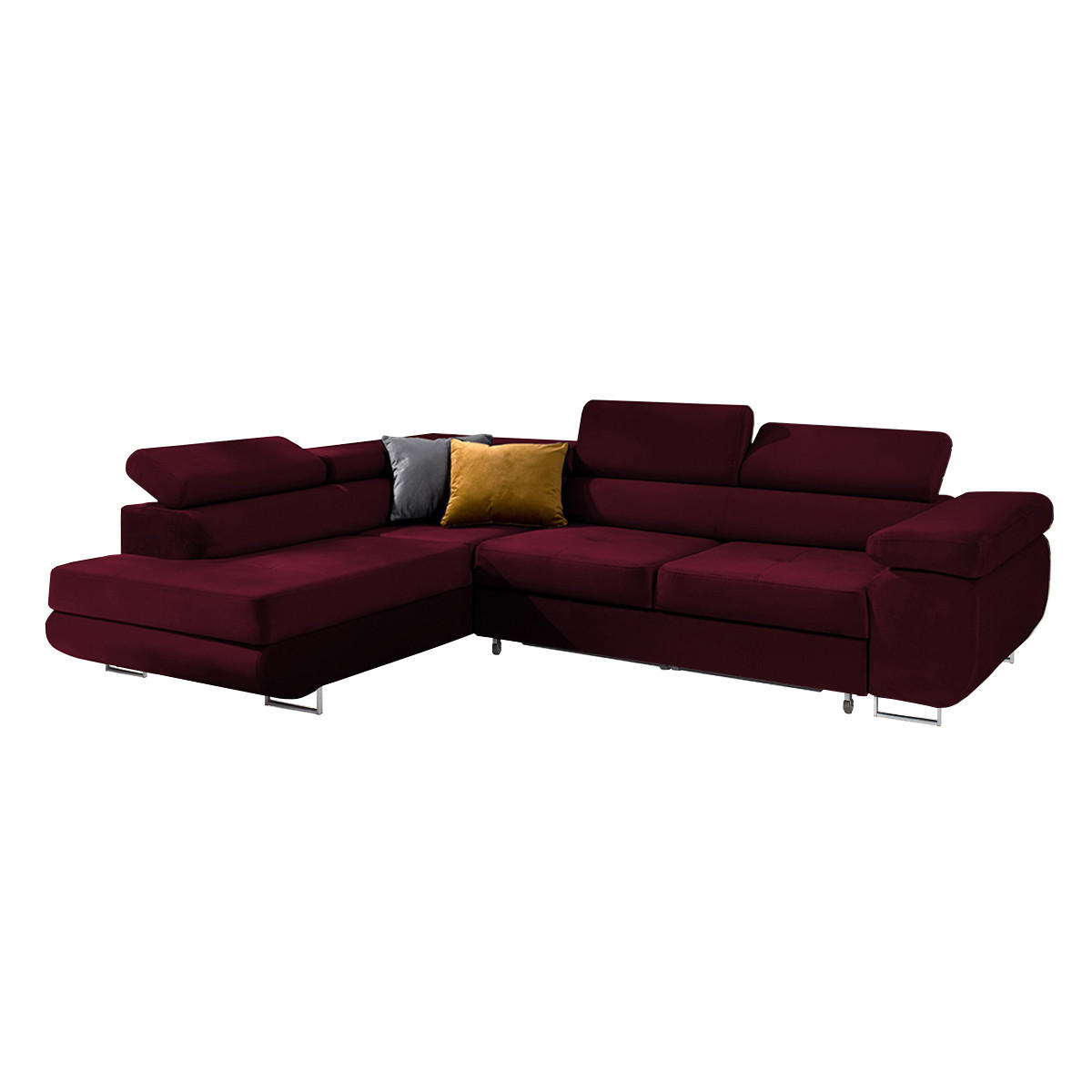 ECKSOFA Wilson 4 Sitzplätze Bordeaux - Rot, Holzwerkstoff (271/201cm) - Petits-meubles
