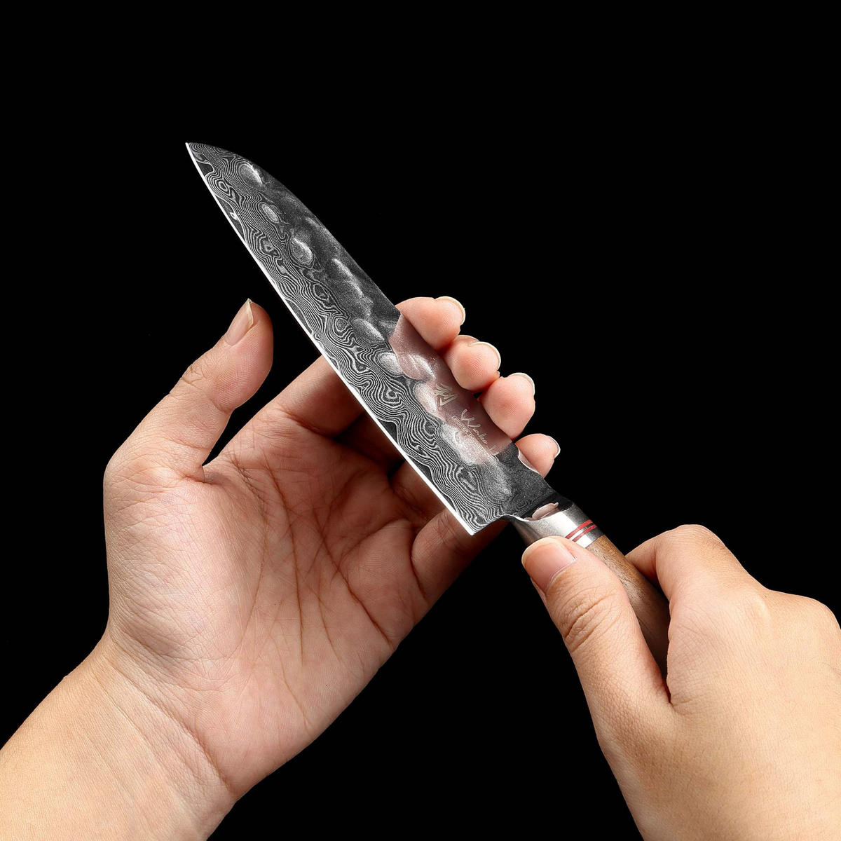 SANTOKUMESSER 12 cm - Nussbaumfarben, Holz/Metall (23cm) - Wakoli