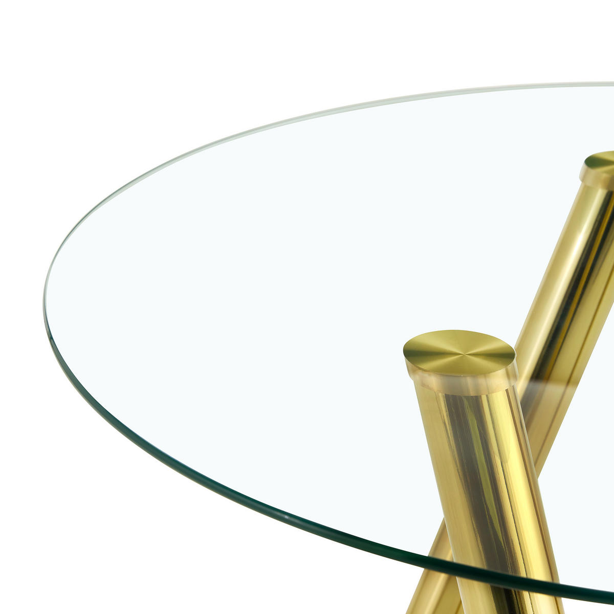 ESSTISCH runder Gold mit Metallbeinen 89 cm - Goldfarben, Metall (89/89/76cm) - Oxeza