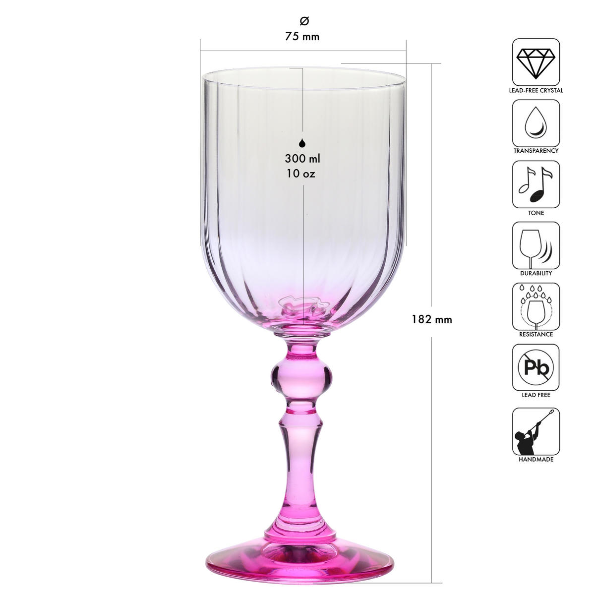 WEINGLÄSER, 2er-Set, 300 ml - Pink, Glas (0.3L) - Krosno Glass