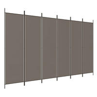 PARAVENT 6-teilig Anthrazit 300/220 Cm Stoff - Anthrazit, Textil (300/220/0.1cm) - vidaXL