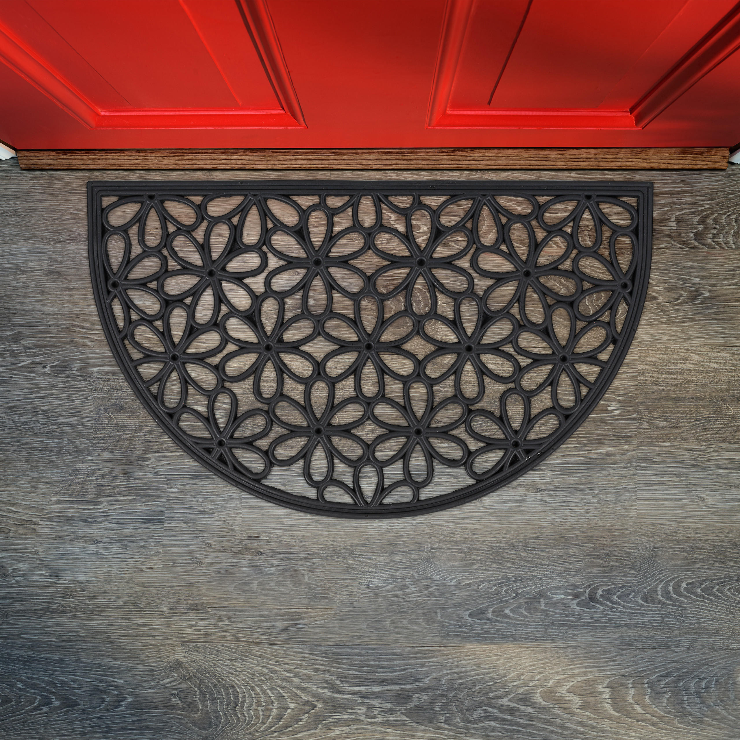 FUßMATTE - Schwarz, Kunststoff (75/45cm) - Relaxdays